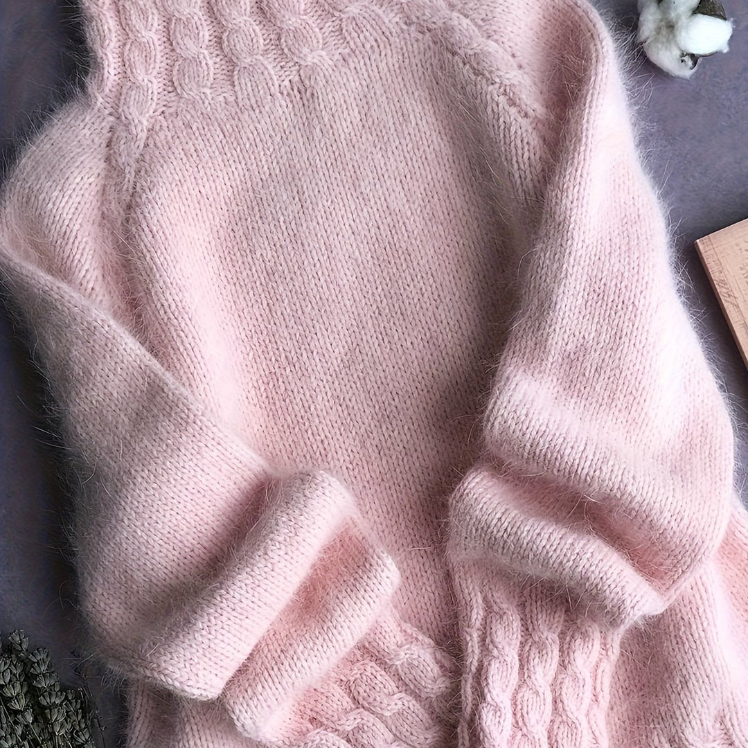 Ashley | Timeless Oversized Turtleneck Cable Knit Sweater