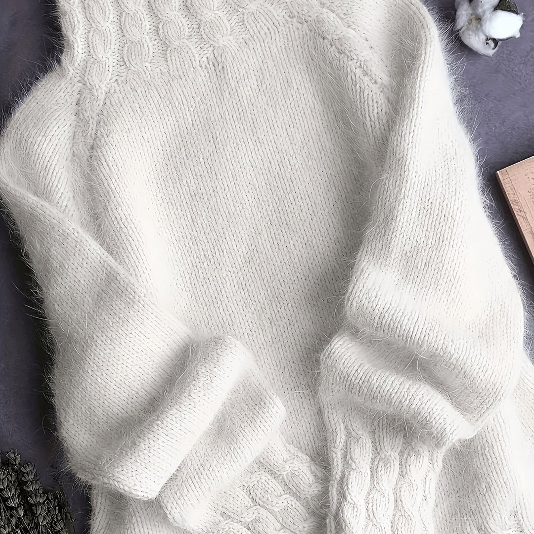 Ashley | Timeless Oversized Turtleneck Cable Knit Sweater