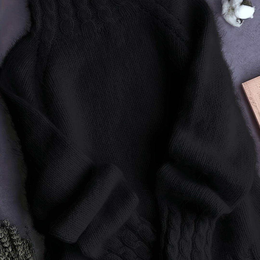 Ashley | Timeless Oversized Turtleneck Cable Knit Sweater