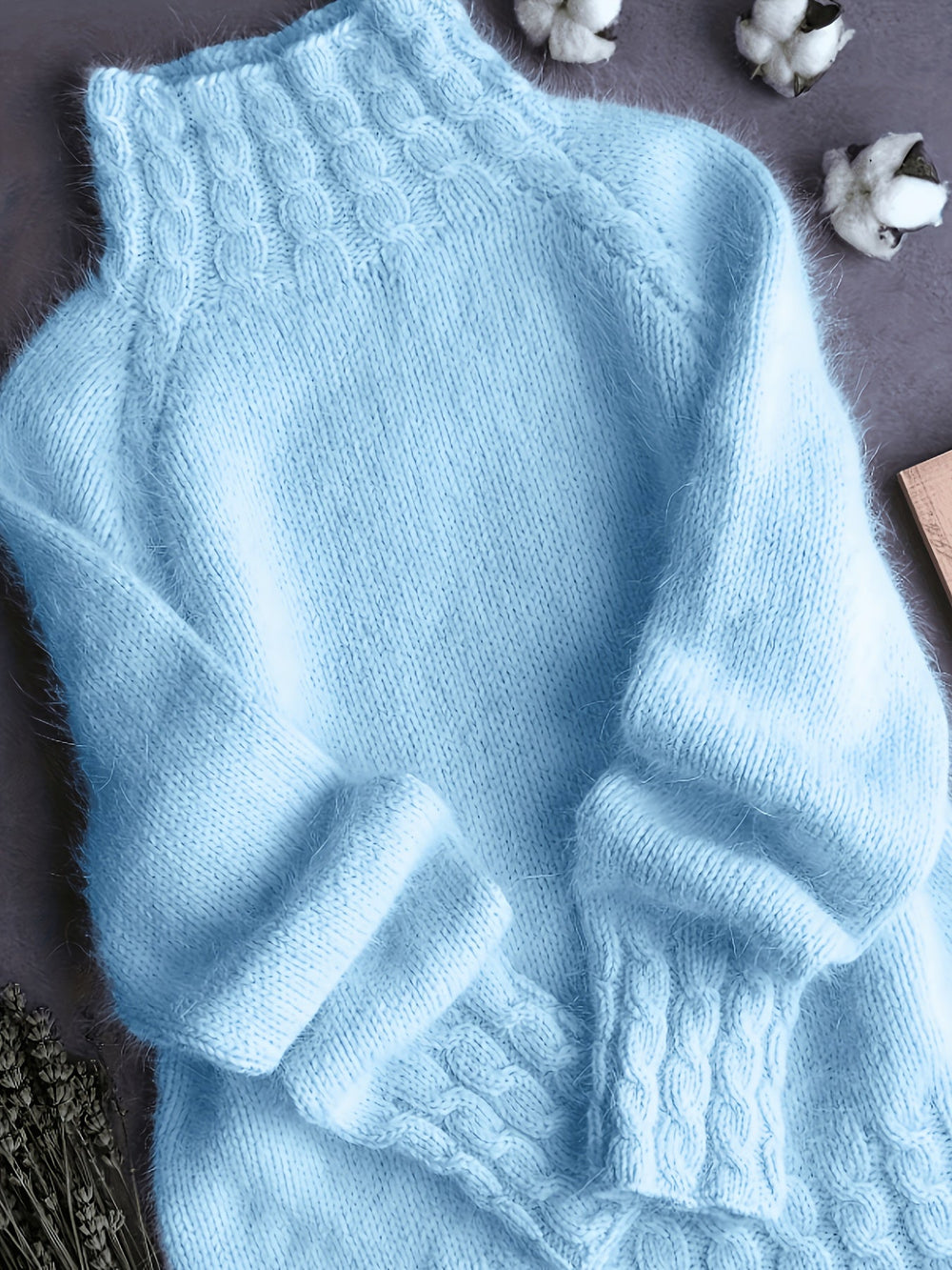 Ashley | Timeless Oversized Turtleneck Cable Knit Sweater