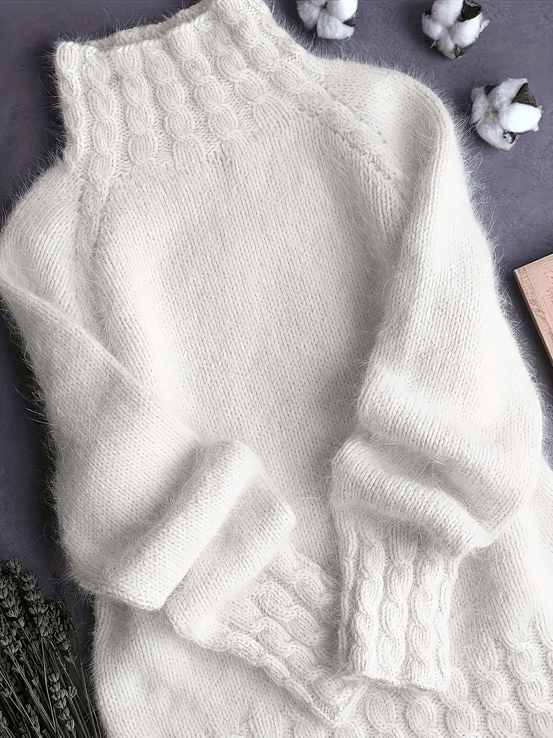Ashley | Timeless Oversized Turtleneck Cable Knit Sweater