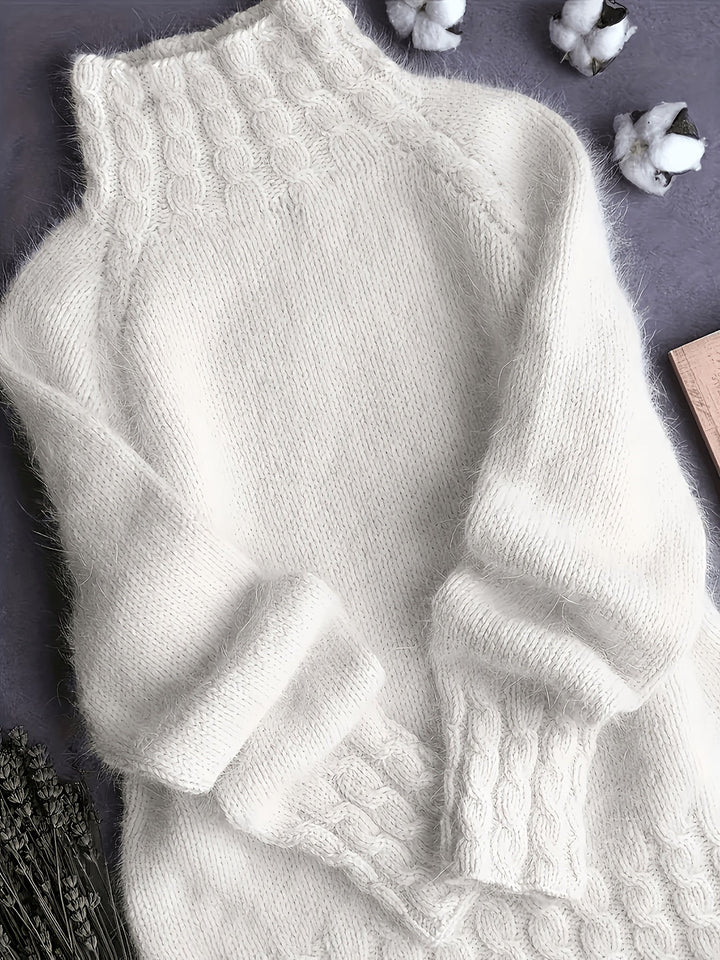 Ashley | Timeless Oversized Turtleneck Cable Knit Sweater