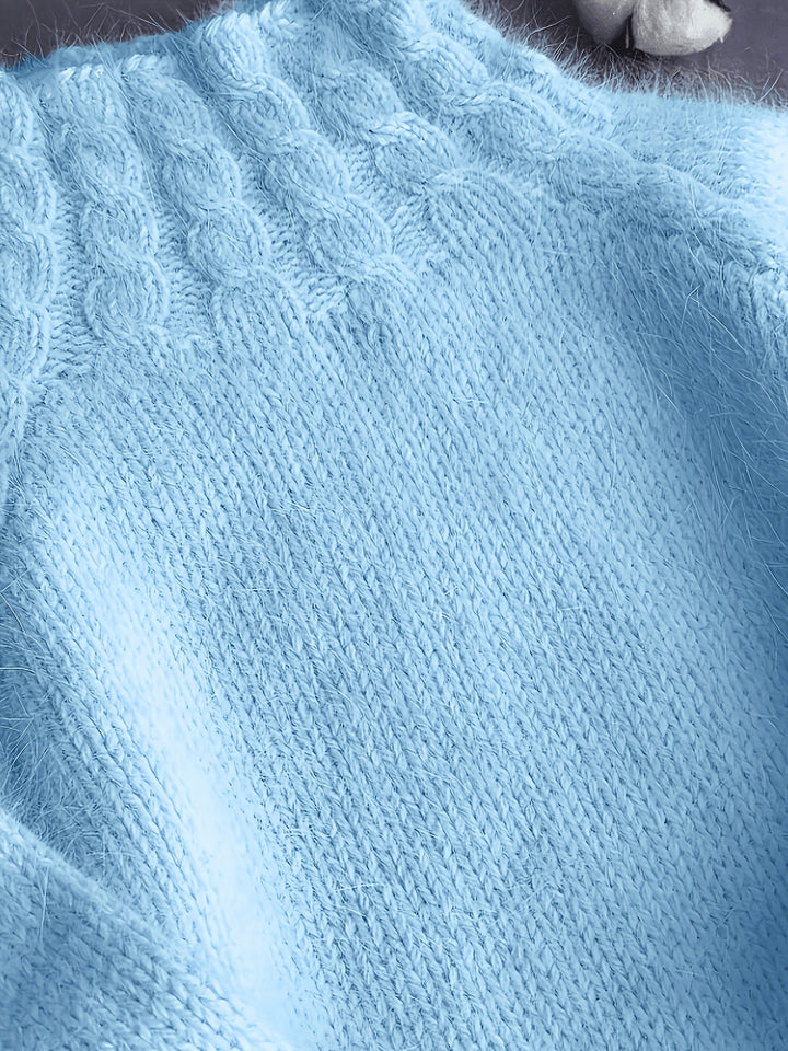 Ashley | Timeless Oversized Turtleneck Cable Knit Sweater