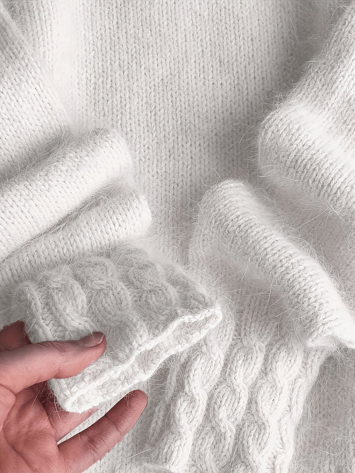 Ashley | Timeless Oversized Turtleneck Cable Knit Sweater