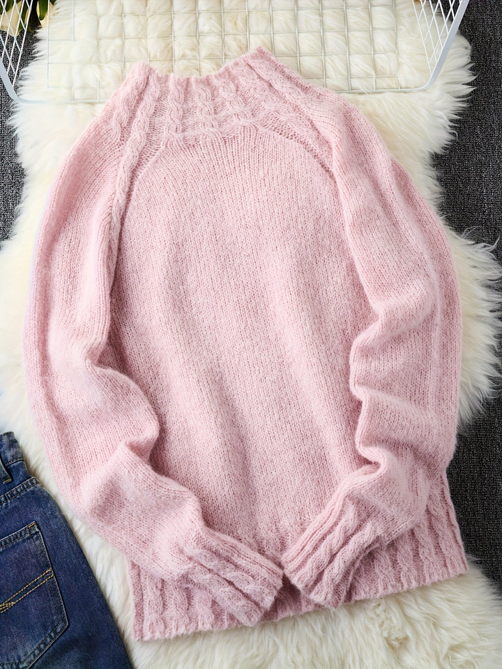 Ashley | Timeless Oversized Turtleneck Cable Knit Sweater