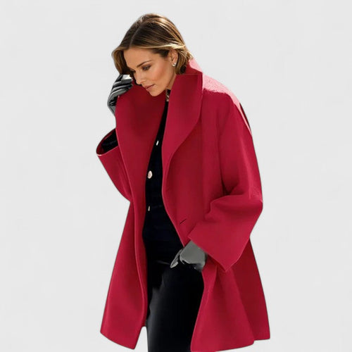 Astrid | Elegant Oversize Uldfrakke Dame med Sjalskrave