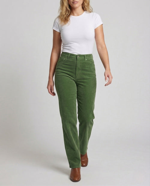 Astrid | Stilfuld Fløjlsbukser Damer High Waist Lige Ben