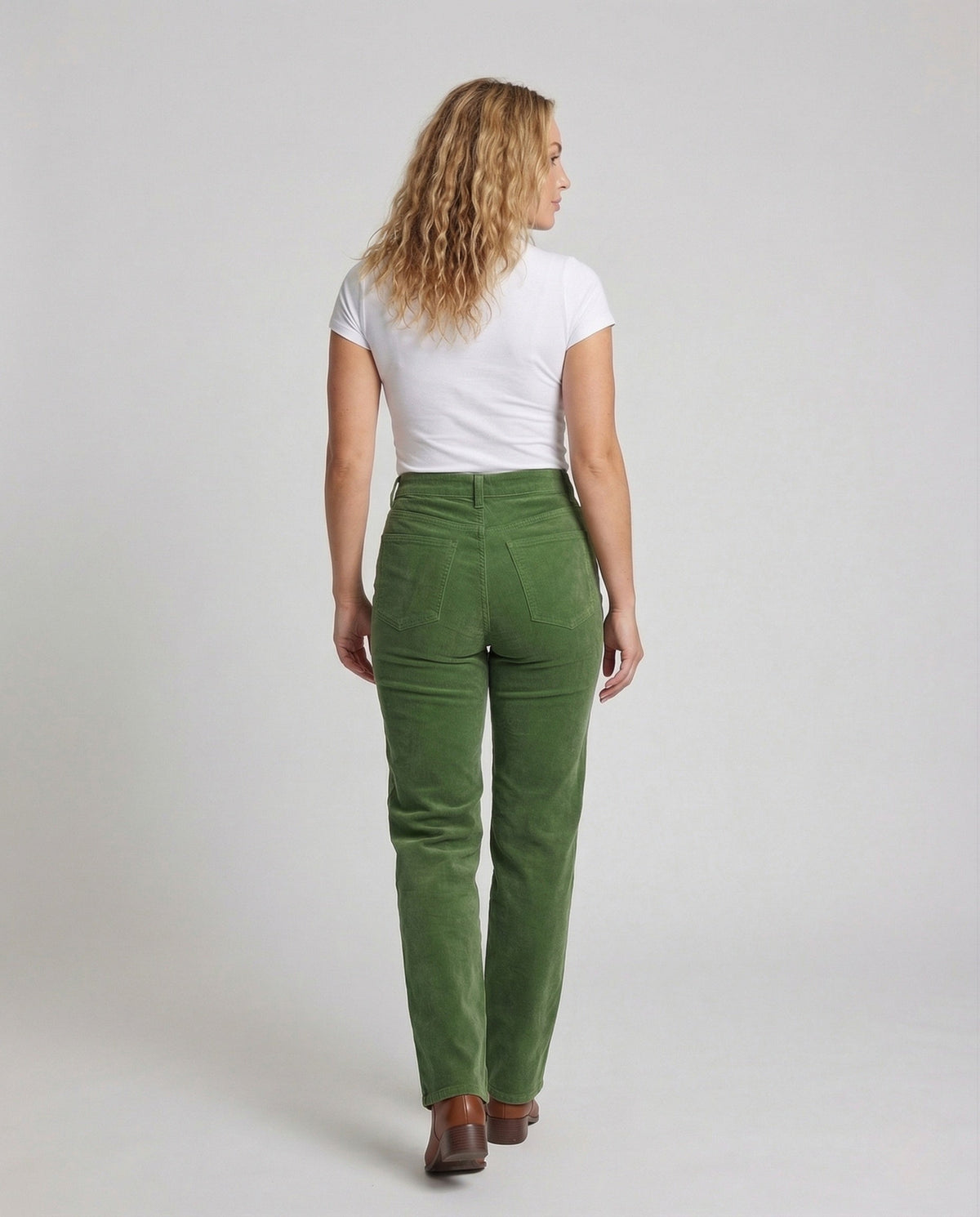 Astrid | Stilfuld Fløjlsbukser Damer High Waist Lige Ben