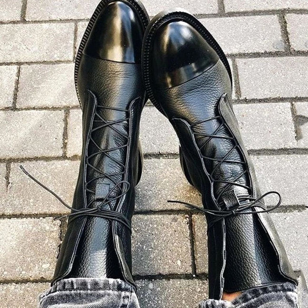 Aya | Elegant Snørede Ankelstøvler med Cap-Toe