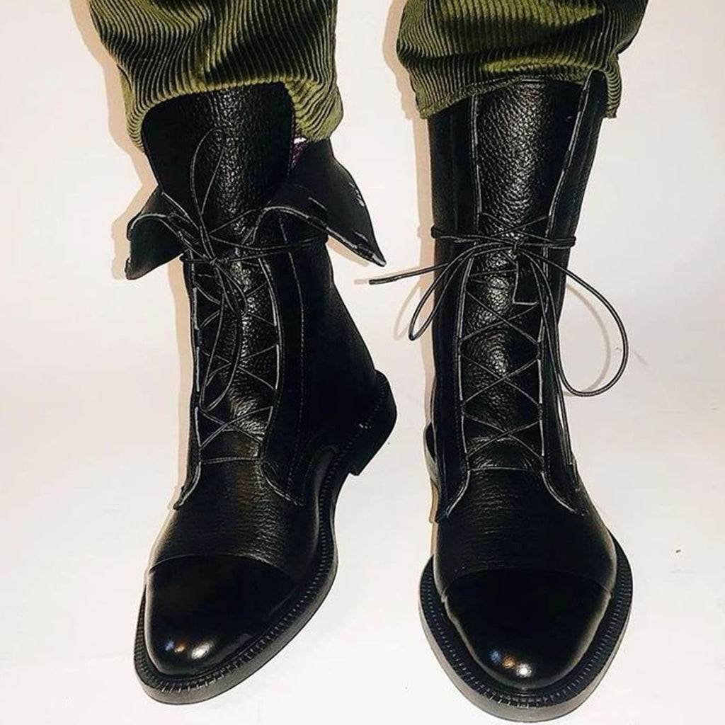 Aya | Elegant Snørede Ankelstøvler med Cap-Toe