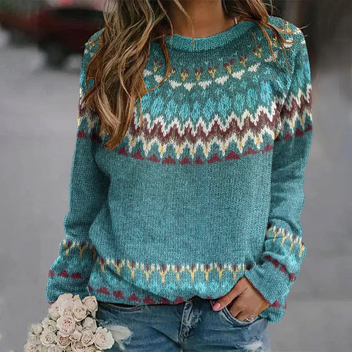 Betty | Fair Isle Crew Neck Knit Sweater