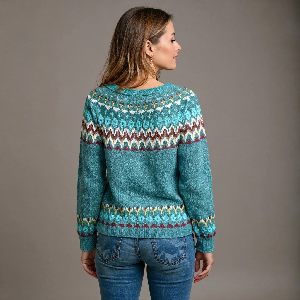 Betty | Fair Isle Crew Neck Knit Sweater