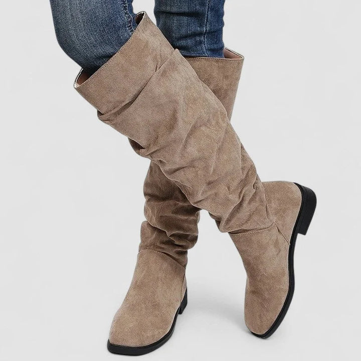 Beverly | Sophisticated Slouchy Ruched Knee High Boots
