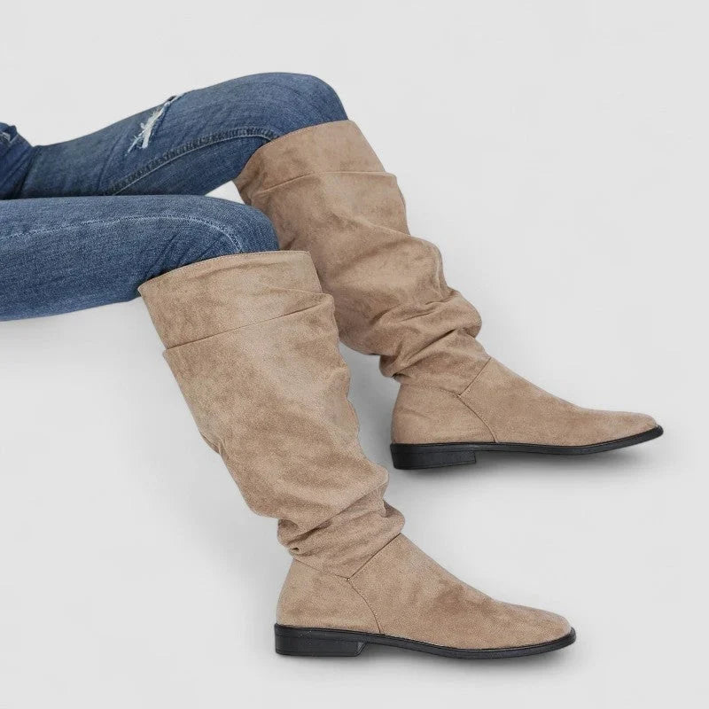 Beverly | Sophisticated Slouchy Ruched Knee High Boots