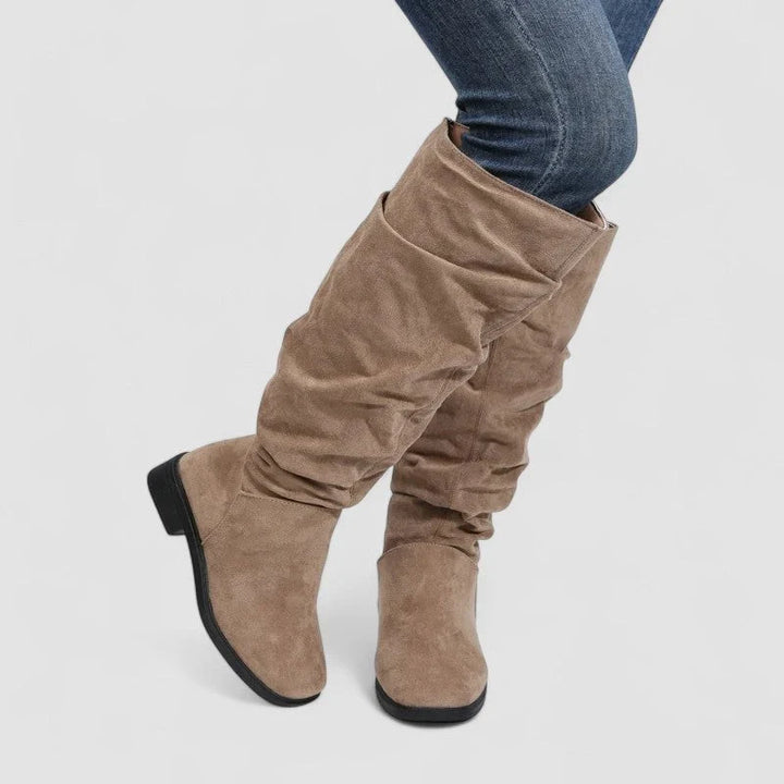 Beverly | Sophisticated Slouchy Ruched Knee High Boots