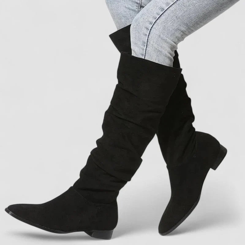 Beverly | Sophisticated Slouchy Ruched Knee High Boots
