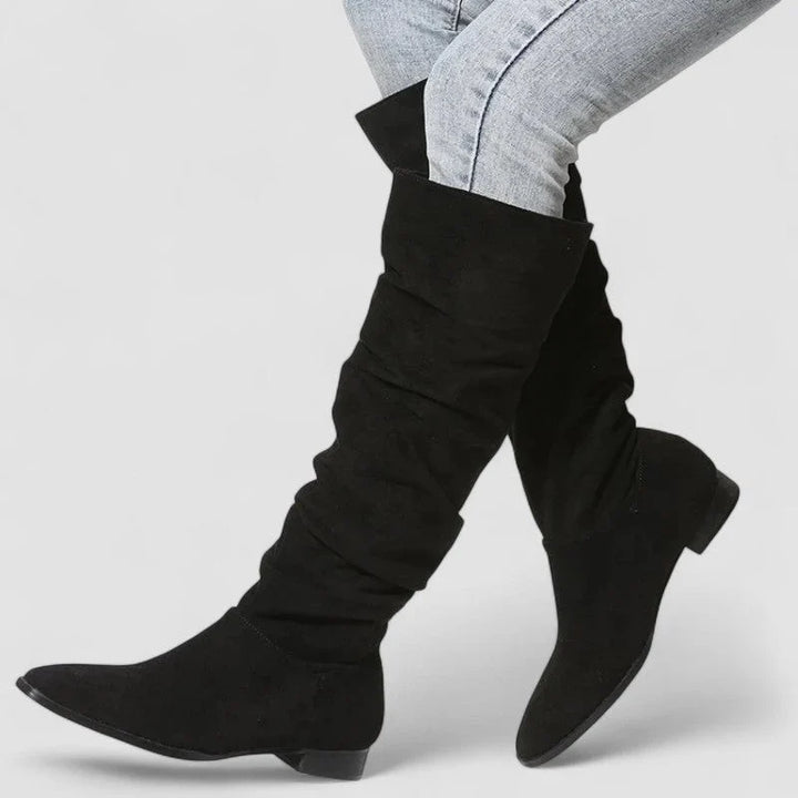 Beverly | Sophisticated Slouchy Ruched Knee High Boots
