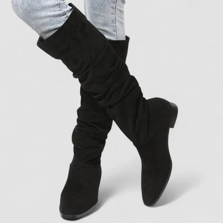 Beverly | Sophisticated Slouchy Ruched Knee High Boots