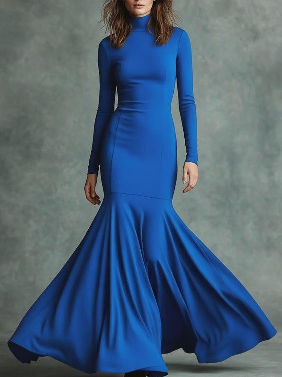 Brenda | Timeless High Neck Winter Wedding Guest Maxi Dress