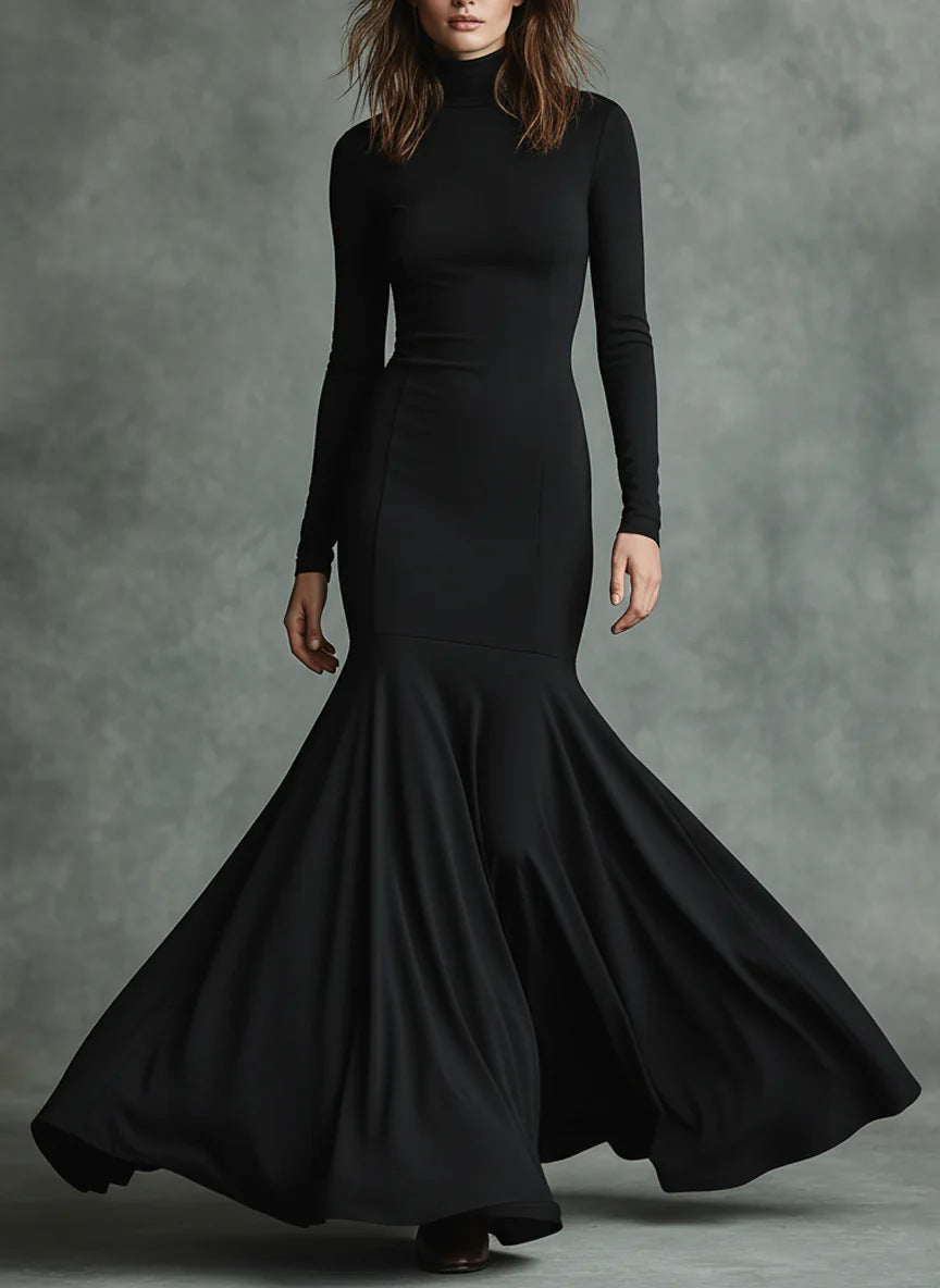 Brenda | Timeless High Neck Winter Wedding Guest Maxi Dress