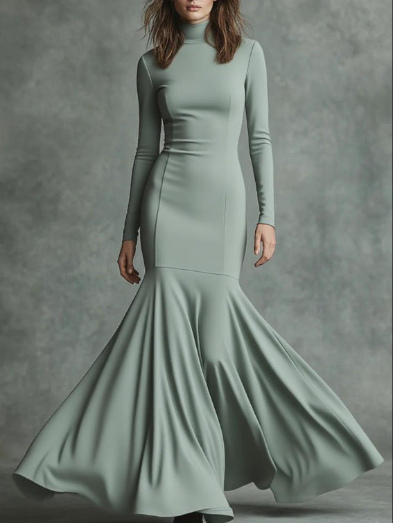 Brenda | Timeless High Neck Winter Wedding Guest Maxi Dress