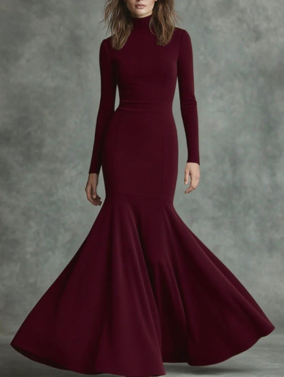 Brenda | Timeless High Neck Winter Wedding Guest Maxi Dress