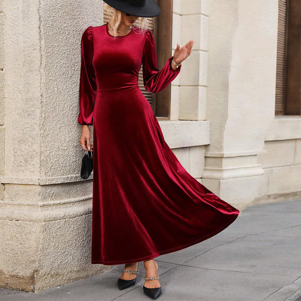 Brittany | Graceful Long Sleeve Winter Wedding Guest Maxi Dress