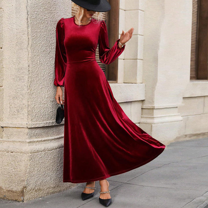 Brittany | Graceful Long Sleeve Winter Wedding Guest Maxi Dress
