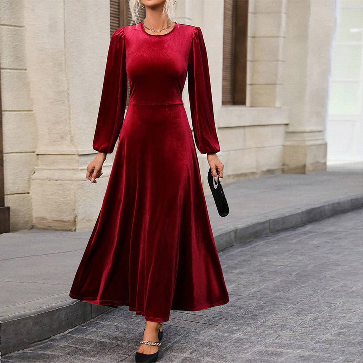 Brittany | Graceful Long Sleeve Winter Wedding Guest Maxi Dress