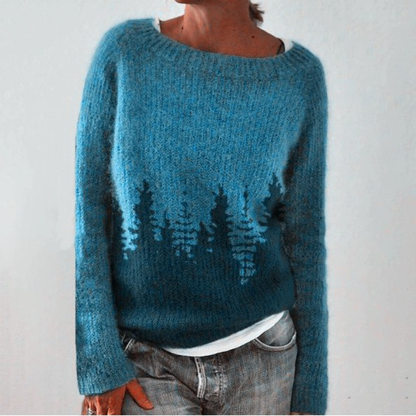 Brittany | Pine Tree Relaxed Fit Knit Sweater
