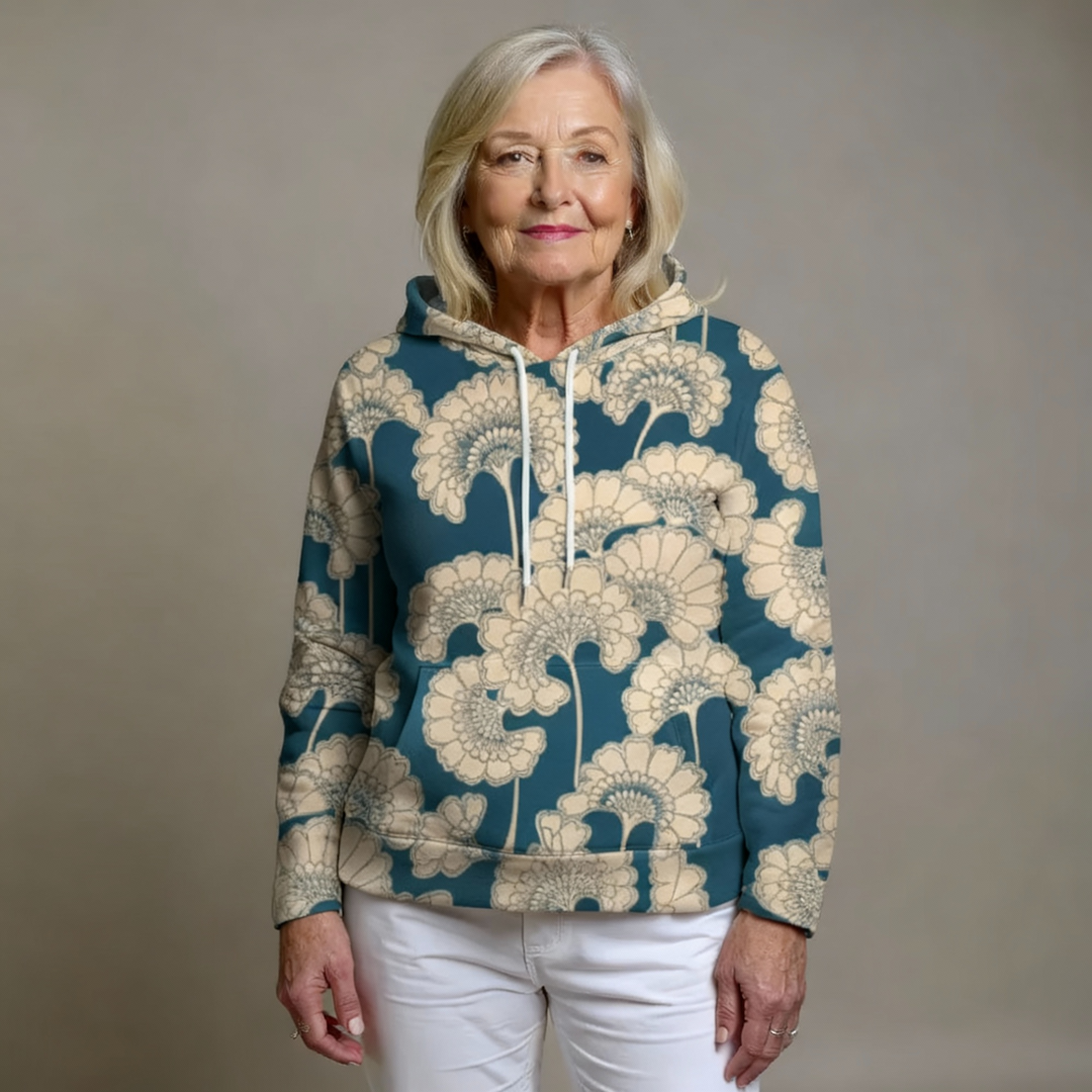 Carol | Effortless Floral Print Pullover Hoodie