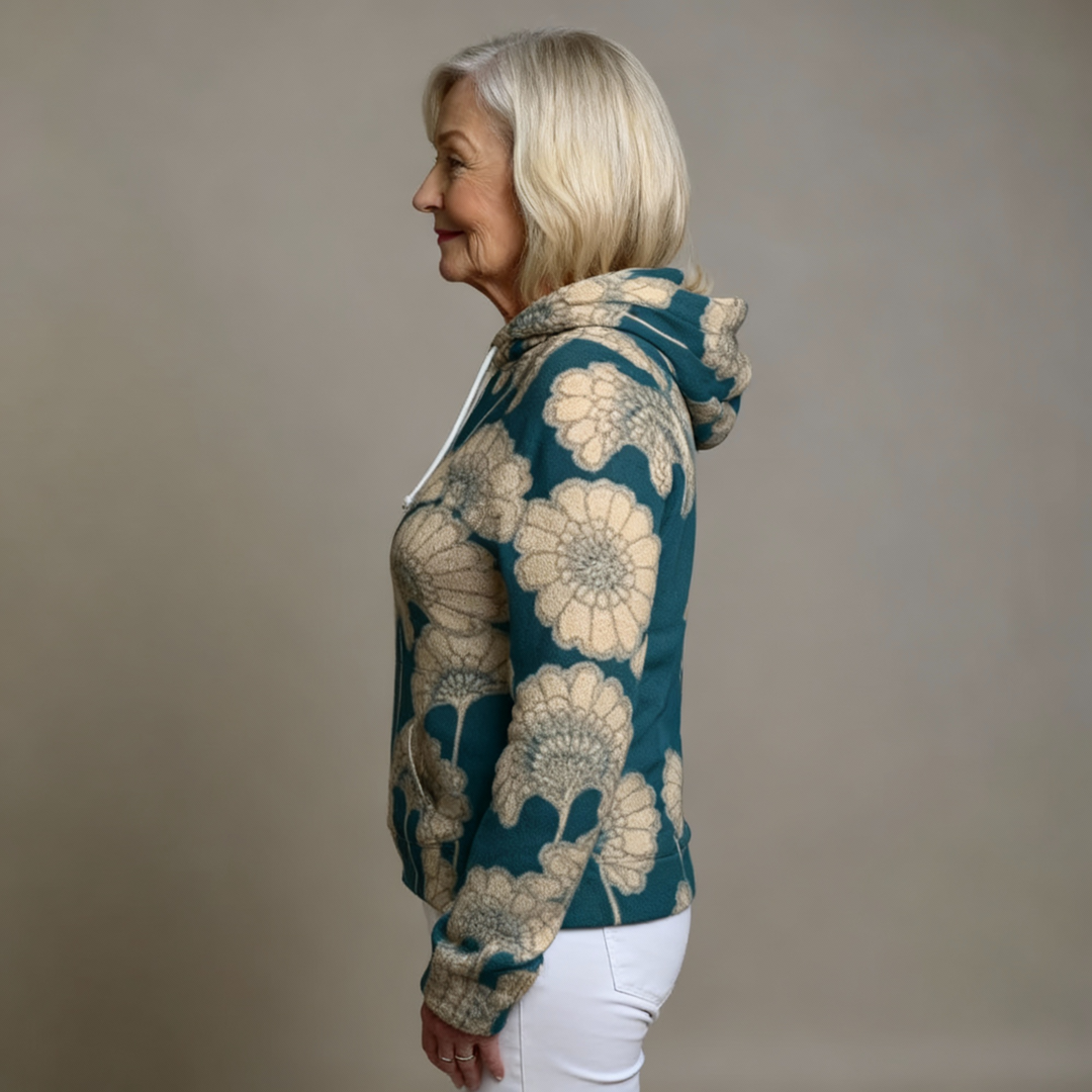 Carol | Effortless Floral Print Pullover Hoodie