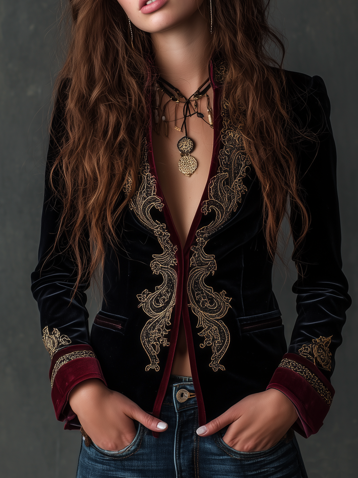 Carolyn | Elegant Vintage Inspired Baroque Embroidered Blazer