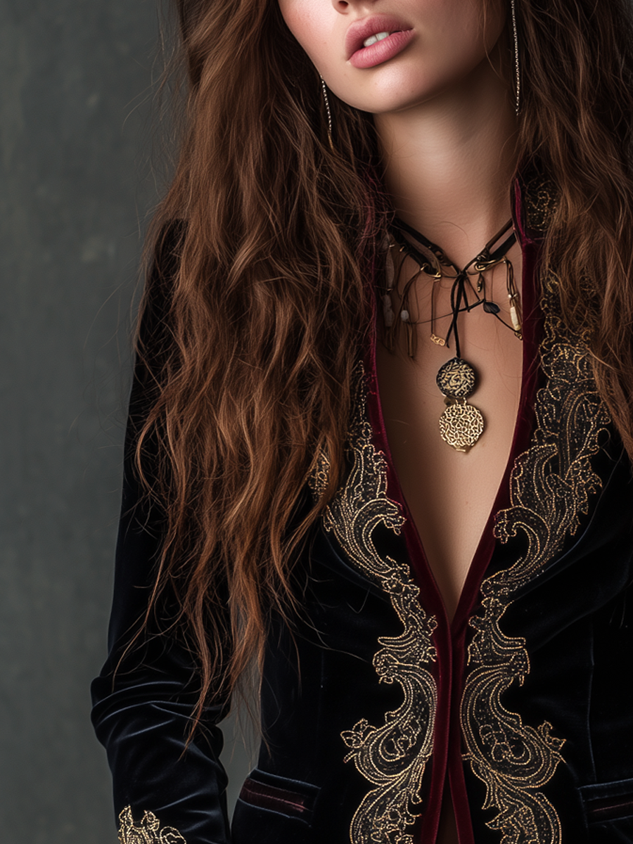 Carolyn | Elegant Vintage Inspired Baroque Embroidered Blazer