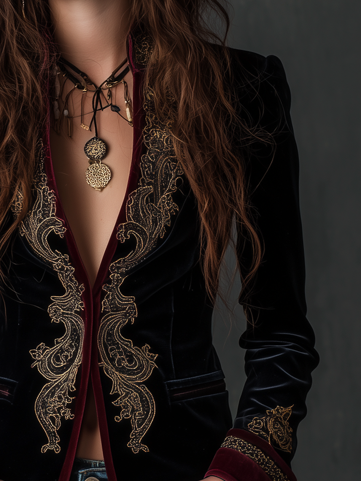 Carolyn | Elegant Vintage Inspired Baroque Embroidered Blazer