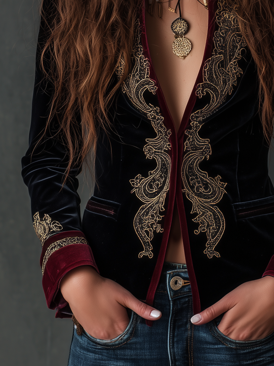 Carolyn | Elegant Vintage Inspired Baroque Embroidered Blazer