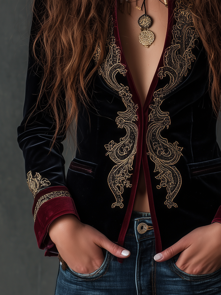 Carolyn | Elegant Vintage Inspired Baroque Embroidered Blazer