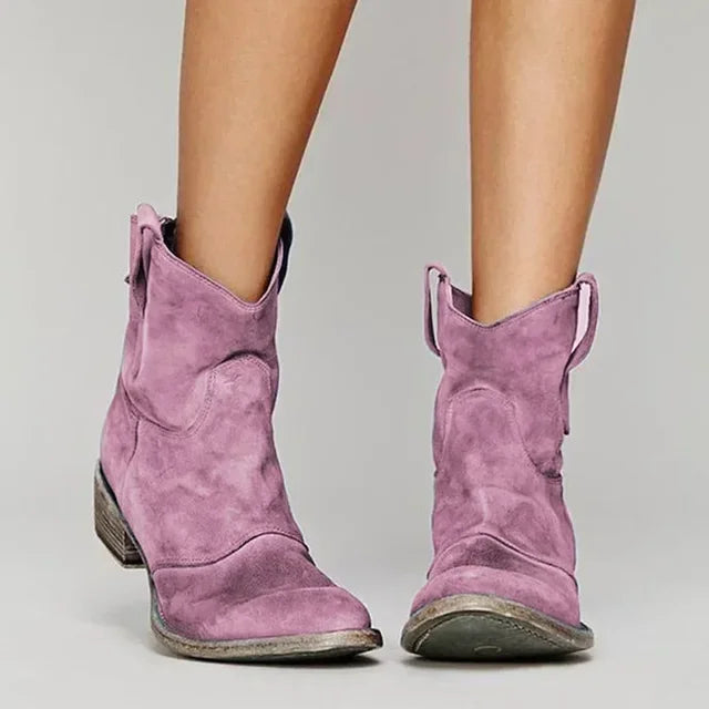 Carolyn | Refined Low Heel Ankle Cowboy Boots