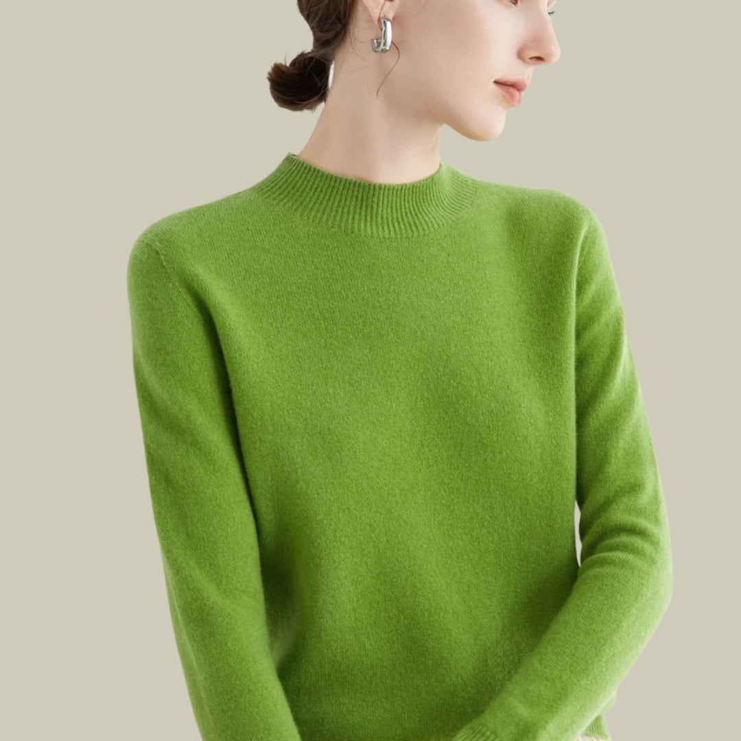 Catherine | Relaxed Mock Neck Ribbed Knit Sweater