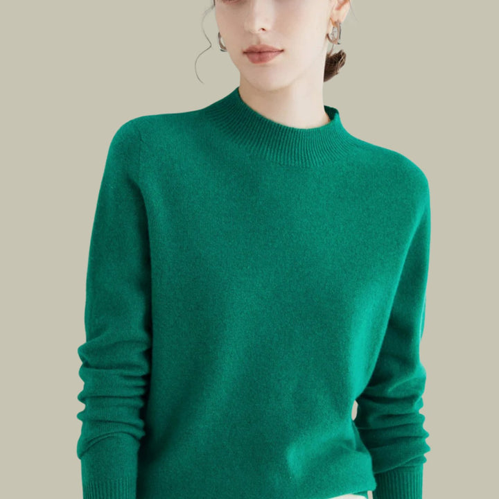 Catherine | Relaxed Mock Neck Ribbed Knit Sweater