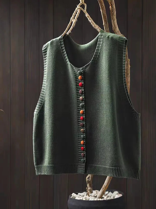 Catherine | Sophisticated Button-Front Knit Sweater Vest