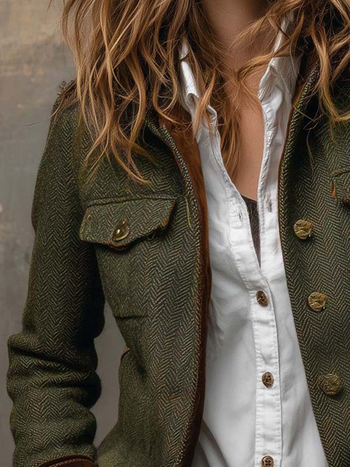 Catherine | Timeless Fitted Herringbone Blazer Jacket