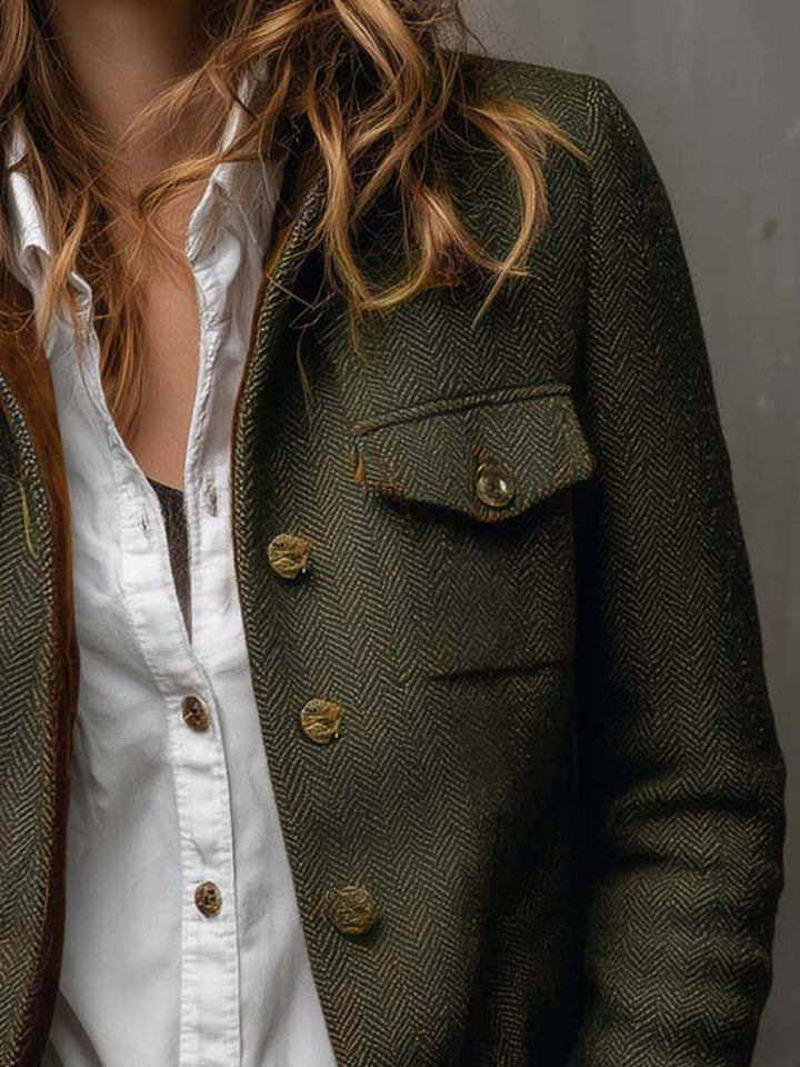 Catherine | Timeless Fitted Herringbone Blazer Jacket