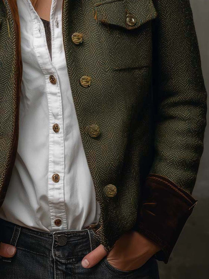 Catherine | Timeless Fitted Herringbone Blazer Jacket