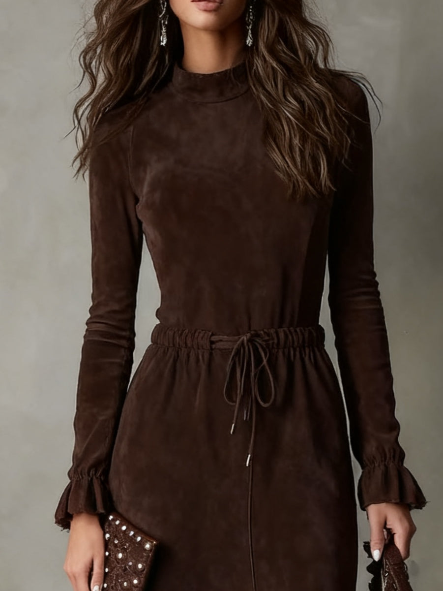 Charlotte | Sophisticated High-Low Midi Long Sleeve Dress