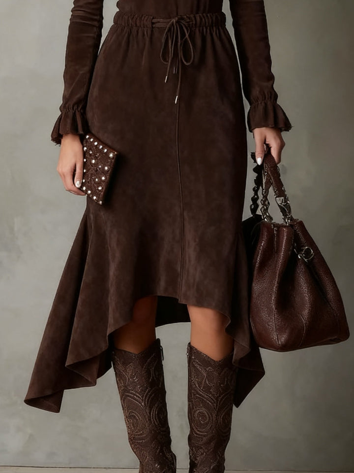 Charlotte | Sophisticated High-Low Midi Long Sleeve Dress