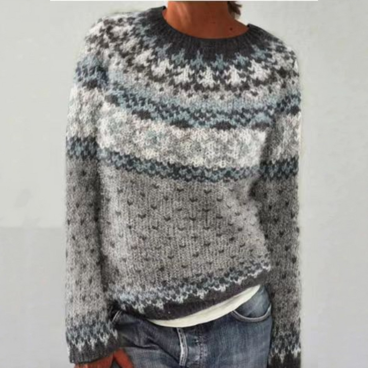 Charlotte | Stylish Fair Isle Crewneck Knit Sweater