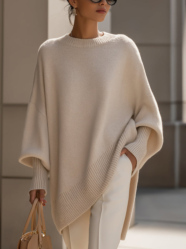 Cheryl | Cozy Oversized Batwing Crew Neck Knit Sweater