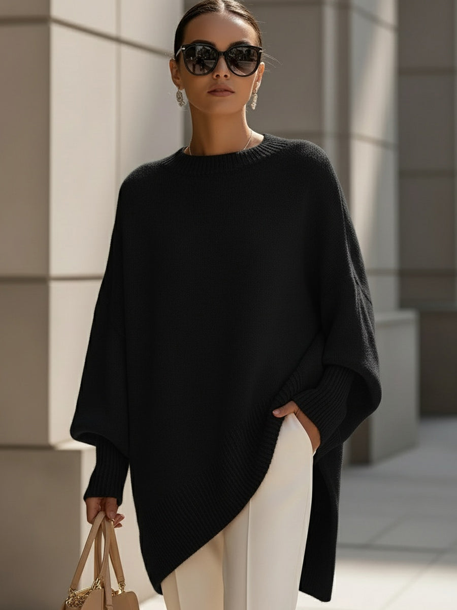 Cheryl | Cozy Oversized Batwing Crew Neck Knit Sweater