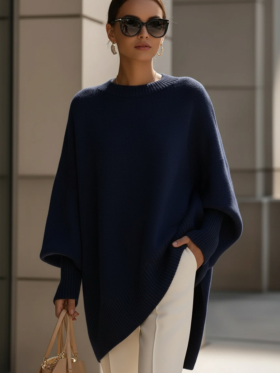 Cheryl | Cozy Oversized Batwing Crew Neck Knit Sweater